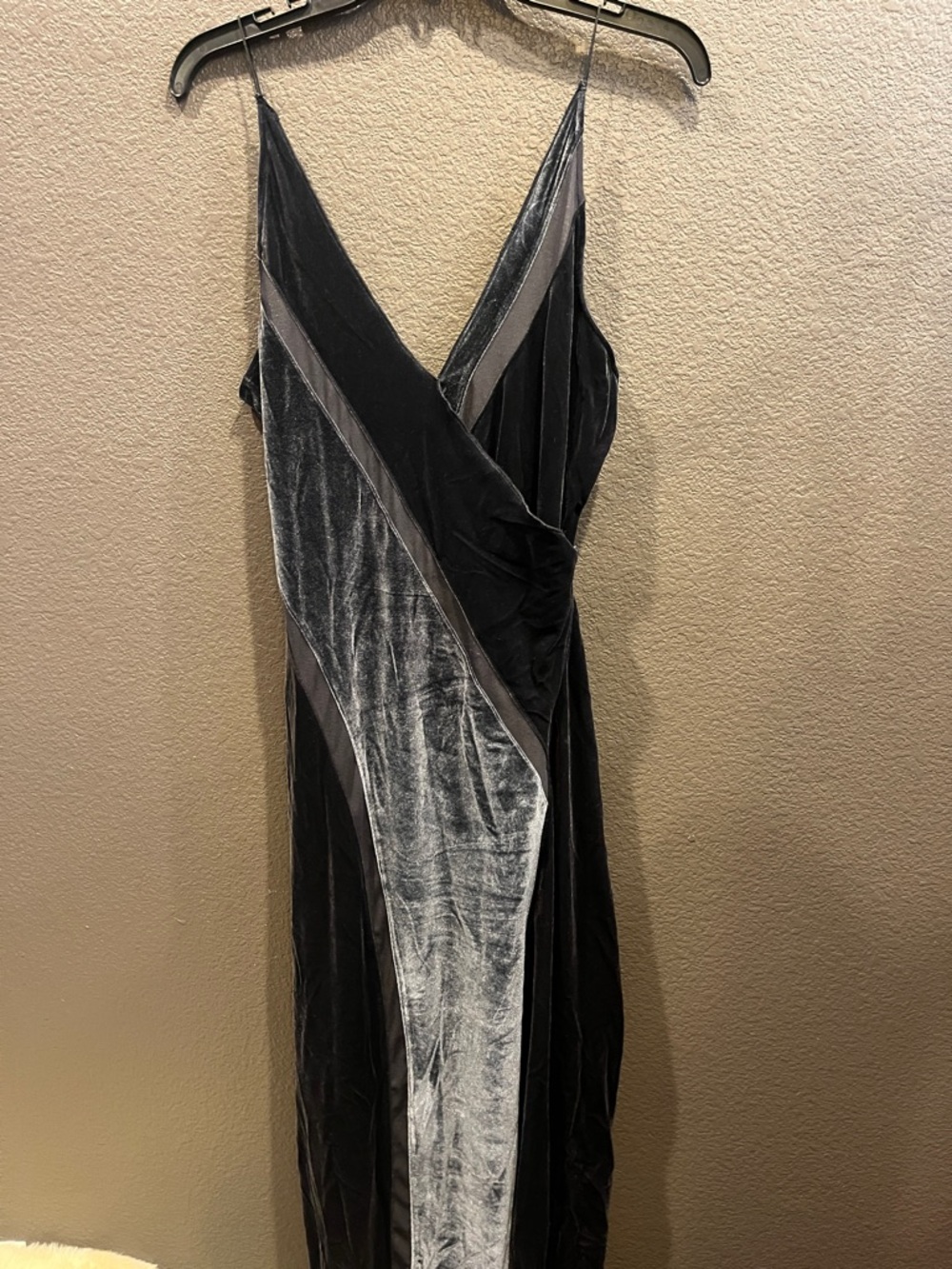 Free People intimately Two-Tone Velvet and sheer strappy Slip Dress